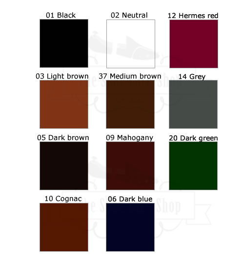 saphir shoe dye colour chart