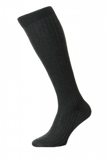 Pantherella Socks OTC - Rib Dark Grey