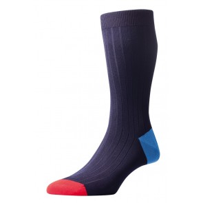 Pantherella Socks - Contrast Navy Blue