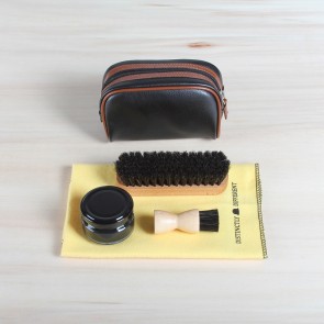Leather shoe care travelpouch