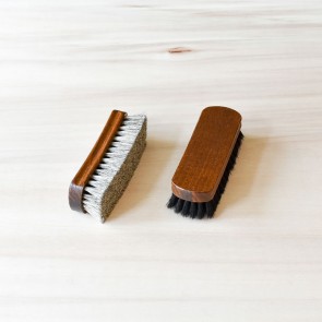 Set of 2 Shine Brushes, 100% horsehair